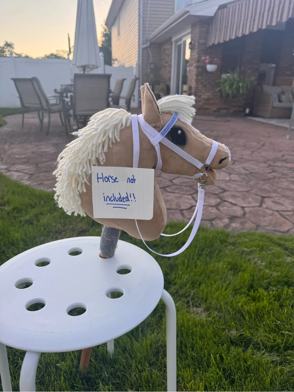Hobby horse english bridle with 2 browbands